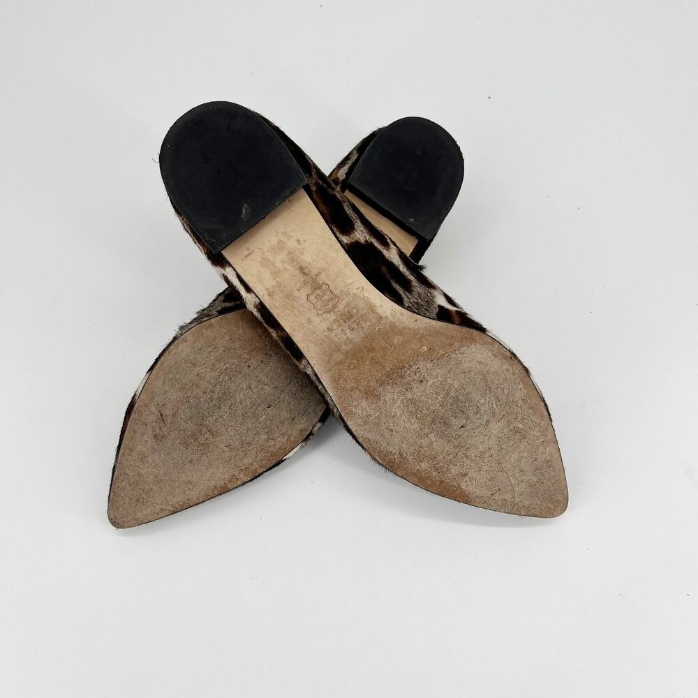 Stuart Weitzman Leopard Calf Hair Loafers Flats Women 9.5 M Pointed Toe Spain - Picture 3 of 10